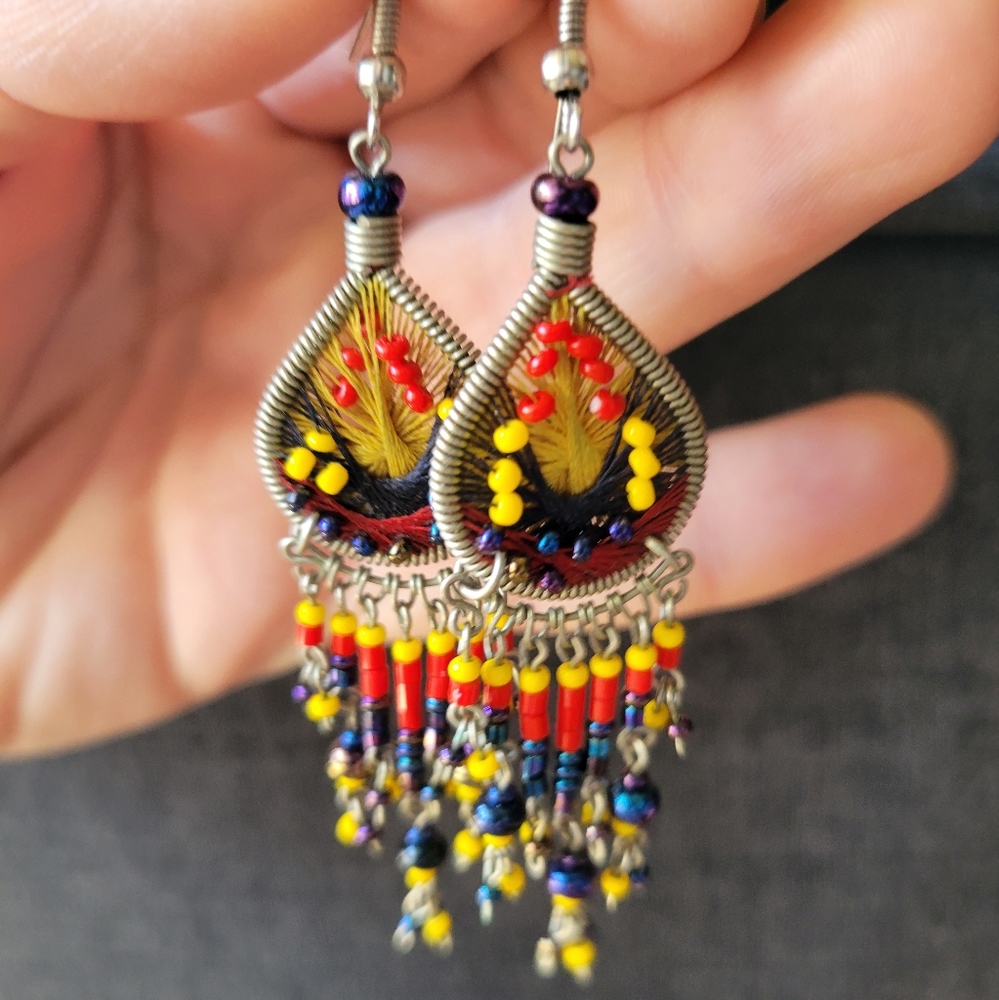 Beaded dangle earrings